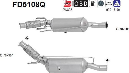 AS FD5108Q - сажі / частковий фільтр, система вихлопу ОГ autocars.com.ua