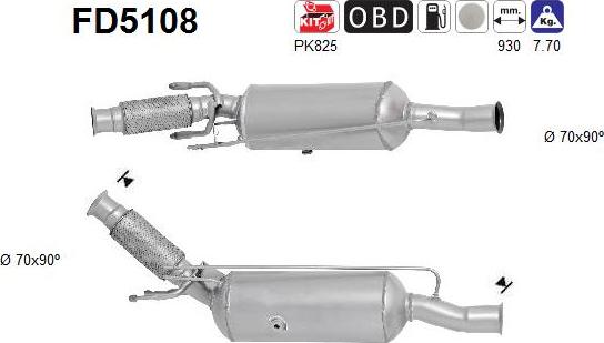 AS FD5108 - сажі / частковий фільтр, система вихлопу ОГ autocars.com.ua