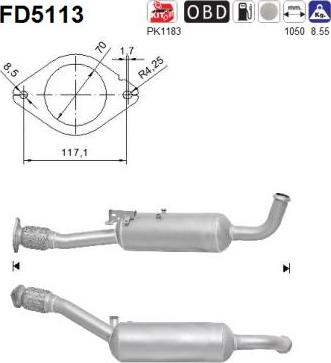 AS FD5113 - сажі / частковий фільтр, система вихлопу ОГ autocars.com.ua