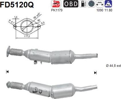 AS FD5120Q - сажі / частковий фільтр, система вихлопу ОГ autocars.com.ua