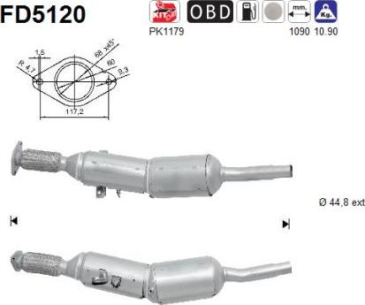 AS FD5120 - сажі / частковий фільтр, система вихлопу ОГ autocars.com.ua