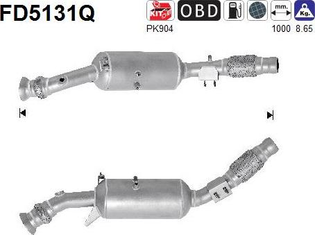 AS FD5131Q - сажі / частковий фільтр, система вихлопу ОГ autocars.com.ua