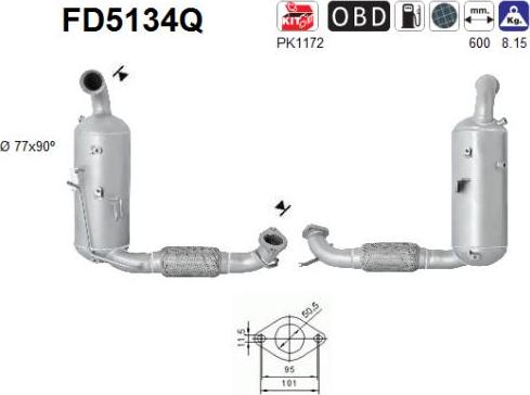 AS FD5134Q - сажі / частковий фільтр, система вихлопу ОГ autocars.com.ua