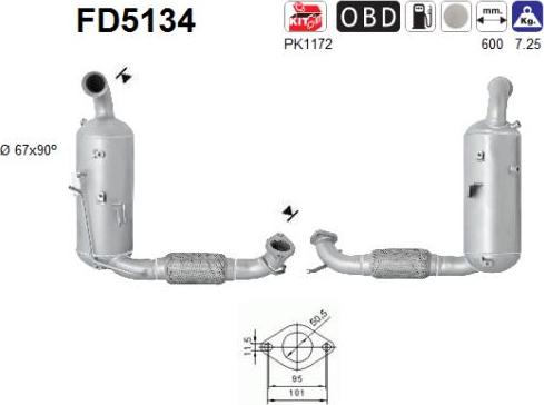 AS FD5134 - сажі / частковий фільтр, система вихлопу ОГ autocars.com.ua