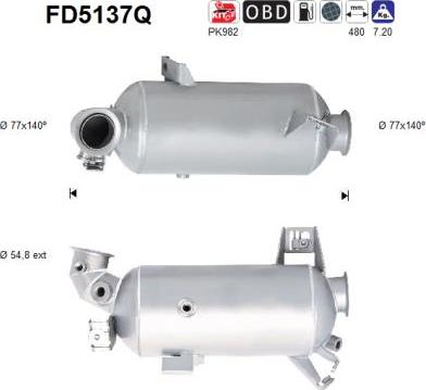 AS FD5137Q - сажі / частковий фільтр, система вихлопу ОГ autocars.com.ua
