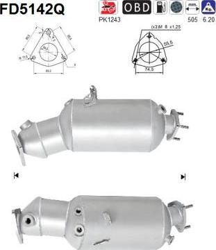 AS FD5142Q - сажі / частковий фільтр, система вихлопу ОГ autocars.com.ua