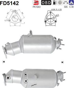 AS FD5142 - Сажевый / частичный фильтр, система выхлопа ОГ avtokuzovplus.com.ua