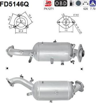 AS FD5146Q - сажі / частковий фільтр, система вихлопу ОГ autocars.com.ua