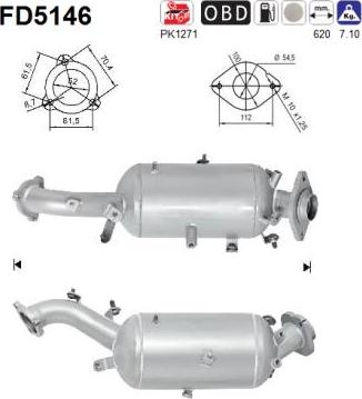 AS FD5146 - сажі / частковий фільтр, система вихлопу ОГ autocars.com.ua