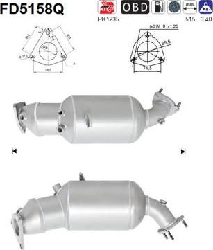 AS FD5158Q - сажі / частковий фільтр, система вихлопу ОГ autocars.com.ua