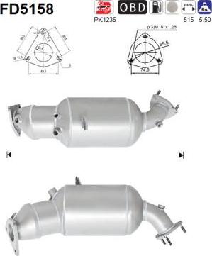 AS FD5158 - сажі / частковий фільтр, система вихлопу ОГ autocars.com.ua