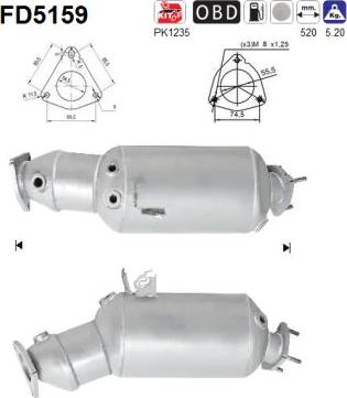 AS FD5159 - сажі / частковий фільтр, система вихлопу ОГ autocars.com.ua