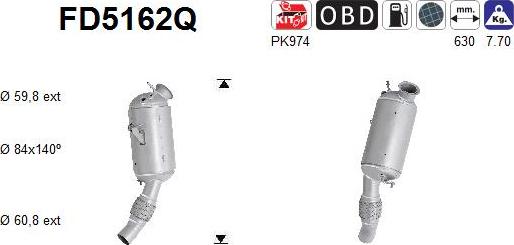 AS FD5162Q - сажі / частковий фільтр, система вихлопу ОГ autocars.com.ua