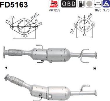 AS FD5163 - сажі / частковий фільтр, система вихлопу ОГ autocars.com.ua