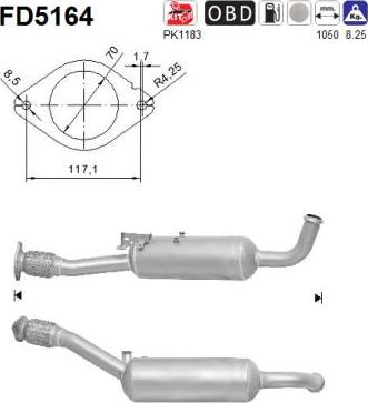 AS FD5164 - сажі / частковий фільтр, система вихлопу ОГ autocars.com.ua