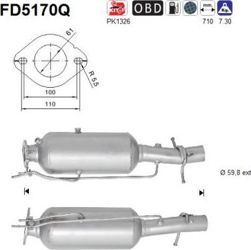 AS FD5170Q - сажі / частковий фільтр, система вихлопу ОГ autocars.com.ua