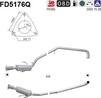 AS FD5176Q - сажі / частковий фільтр, система вихлопу ОГ autocars.com.ua