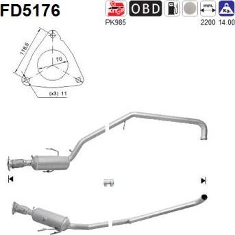 AS FD5176 - сажі / частковий фільтр, система вихлопу ОГ autocars.com.ua