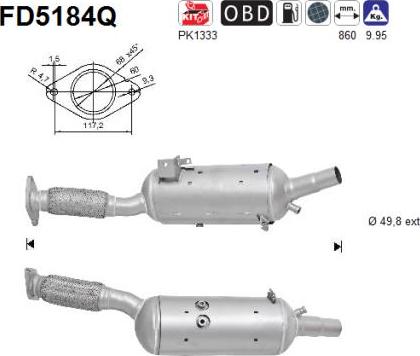 AS FD5184Q - сажі / частковий фільтр, система вихлопу ОГ autocars.com.ua