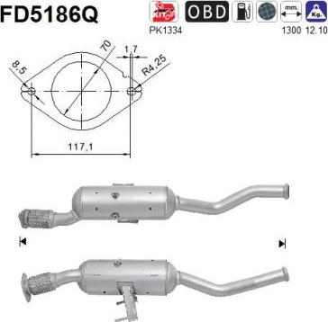 AS FD5186Q - сажі / частковий фільтр, система вихлопу ОГ autocars.com.ua
