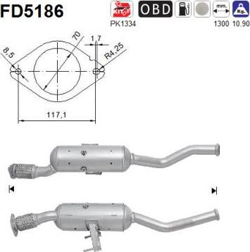 AS FD5186 - сажі / частковий фільтр, система вихлопу ОГ autocars.com.ua