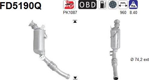 AS FD5190Q - Сажевый / частичный фильтр, система выхлопа ОГ avtokuzovplus.com.ua