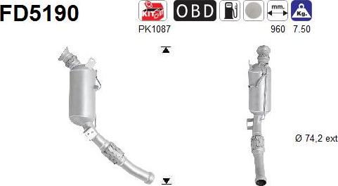 AS FD5190 - сажі / частковий фільтр, система вихлопу ОГ autocars.com.ua