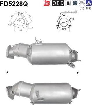 AS FD5228Q - Сажевый / частичный фильтр, система выхлопа ОГ avtokuzovplus.com.ua