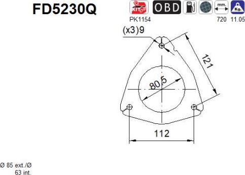 AS FD5230Q - сажі / частковий фільтр, система вихлопу ОГ autocars.com.ua