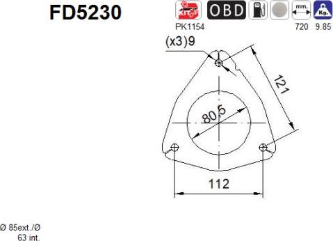 AS FD5230 - сажі / частковий фільтр, система вихлопу ОГ autocars.com.ua
