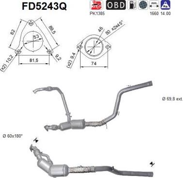 AS FD5243Q - сажі / частковий фільтр, система вихлопу ОГ autocars.com.ua