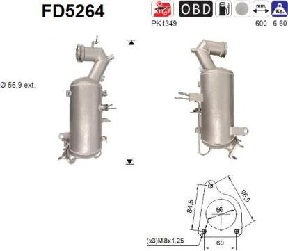 AS FD5264 - сажі / частковий фільтр, система вихлопу ОГ autocars.com.ua