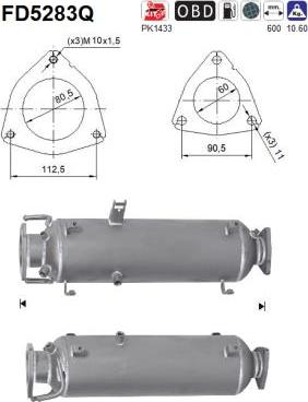 AS FD5283Q - сажі / частковий фільтр, система вихлопу ОГ autocars.com.ua