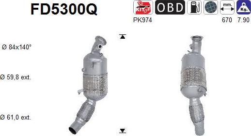 AS FD5300Q - сажі / частковий фільтр, система вихлопу ОГ autocars.com.ua