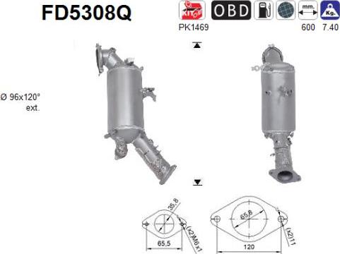 AS FD5308Q - сажі / частковий фільтр, система вихлопу ОГ autocars.com.ua