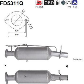 AS FD5311Q - сажі / частковий фільтр, система вихлопу ОГ autocars.com.ua