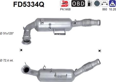 AS FD5334Q - сажі / частковий фільтр, система вихлопу ОГ autocars.com.ua