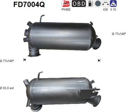 AS FD7004Q - Сажевый / частичный фильтр, система выхлопа ОГ avtokuzovplus.com.ua