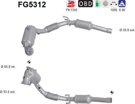 AS FG5312 - сажі / частковий фільтр, система вихлопу ОГ autocars.com.ua