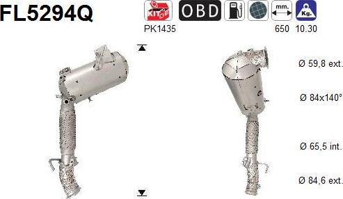 AS FL5294Q - сажі / частковий фільтр, система вихлопу ОГ autocars.com.ua