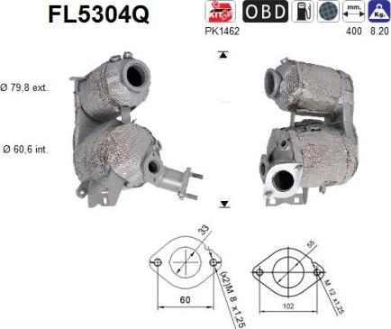 AS FL5304Q - сажі / частковий фільтр, система вихлопу ОГ autocars.com.ua