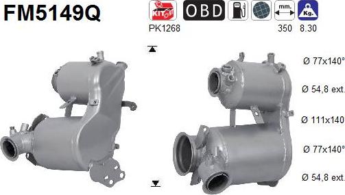 AS FM5149Q - сажі / частковий фільтр, система вихлопу ОГ autocars.com.ua