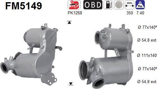 AS FM5149 - сажі / частковий фільтр, система вихлопу ОГ autocars.com.ua