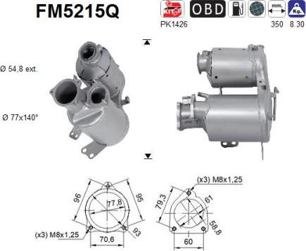 AS FM5215Q - сажі / частковий фільтр, система вихлопу ОГ autocars.com.ua