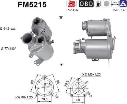 AS FM5215 - сажі / частковий фільтр, система вихлопу ОГ autocars.com.ua