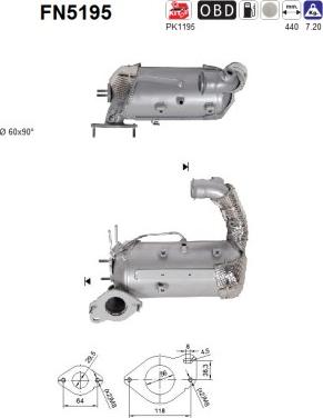 AS FN5195 - сажі / частковий фільтр, система вихлопу ОГ autocars.com.ua