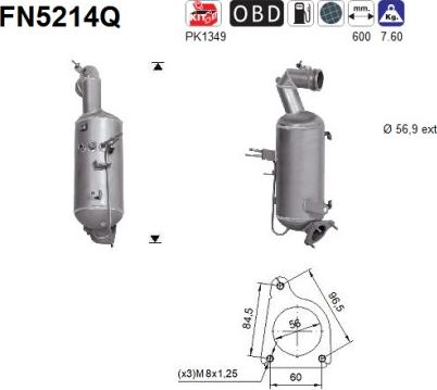 AS FN5214Q - сажі / частковий фільтр, система вихлопу ОГ autocars.com.ua