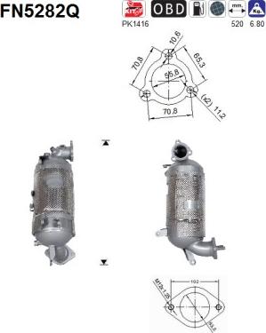 AS FN5282Q - сажі / частковий фільтр, система вихлопу ОГ autocars.com.ua