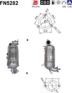 AS FN5282 - сажі / частковий фільтр, система вихлопу ОГ autocars.com.ua