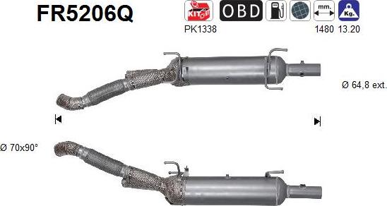 AS FR5206Q - сажі / частковий фільтр, система вихлопу ОГ autocars.com.ua
